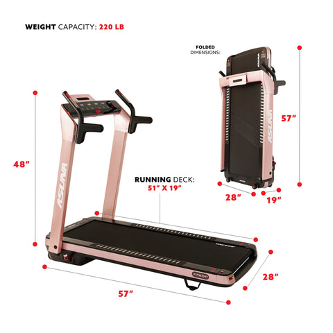 Image of ASUNA 7750P SpaceFlex Motorized Treadmill Pink - Treadmills and Fitness World