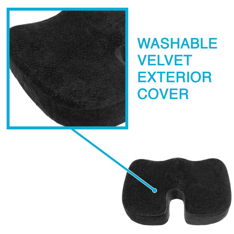 Image of AURORA Black Memory Foam Coccyx Seat Cushion - Treadmills and Fitness World