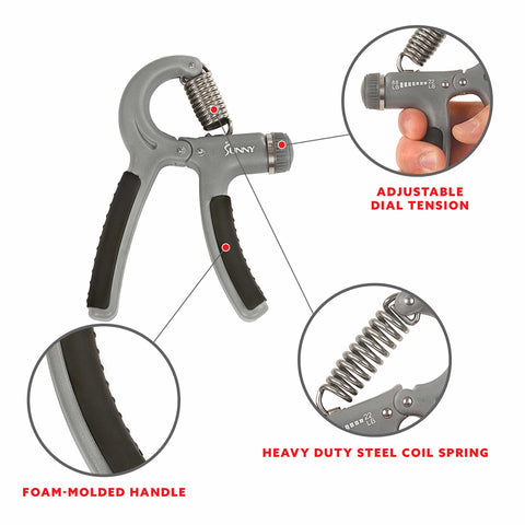 Image of Sunny Health & Fitness Adjustable Hand Gripper - NO. 070 - Treadmills and Fitness World