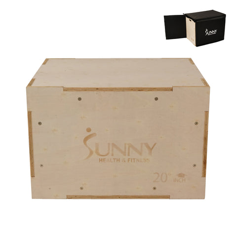 Image of Sunny Health & Fitness Wood Plyo Box with Cover - NO. 084 - Treadmills and Fitness World