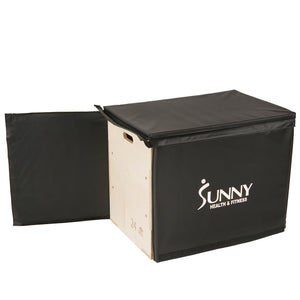 Sunny Health & Fitness Wood Plyo Box with Cover - NO. 084 - Treadmills and Fitness World