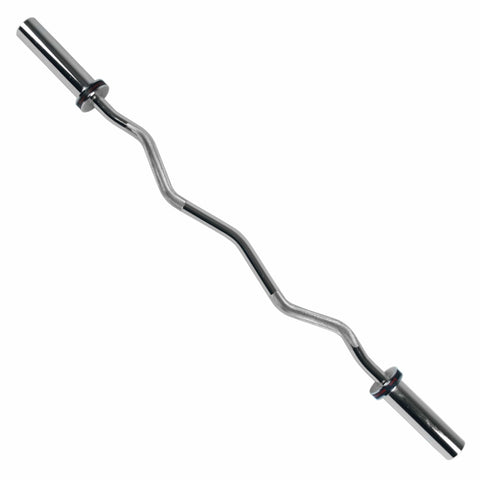 Image of Sunny Health & Fitness 47" Olympic Curl Bar with Ring Collars - Treadmills and Fitness World