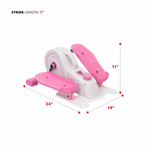 Sunny Health & Fitness Pink Under Desk Elliptical Machine - P2030 - Treadmills and Fitness World