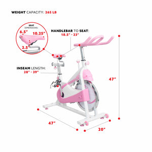 Sunny Health & Fitness P8150 Pink Belt Drive Premium Indoor Cycling Bike - Treadmills and Fitness World