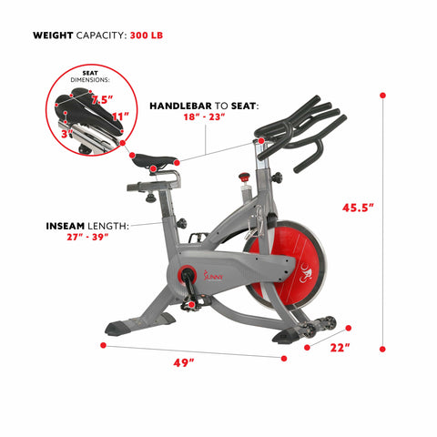Image of Sunny Health & Fitness AeroPro Indoor Cycling Bike - SF-B1711 - Treadmills and Fitness World