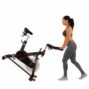 Sunny Health & Fitness Magnetic Belt Drive Indoor Cycling Bike with 44 lb Flywheel and Large Device Holder - SF-B1805 - Treadmills and Fitness World