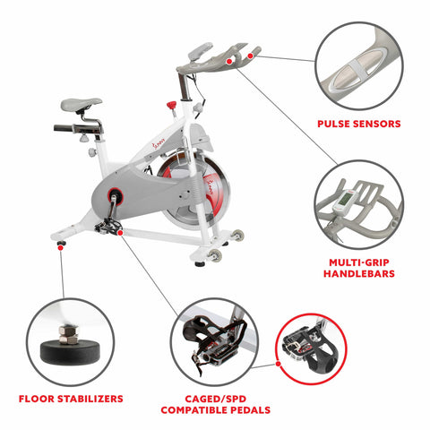 Image of Sunny Health & Fitness Magnetic Belt Drive Premium Indoor Cycling Bike - SF-B1876 - Treadmills and Fitness World
