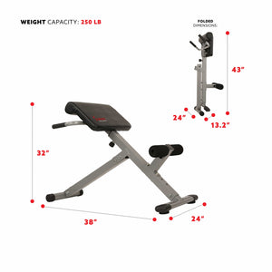Sunny Health & Fitness 45 Degree Hyperextension Roman Chair - Treadmills and Fitness World