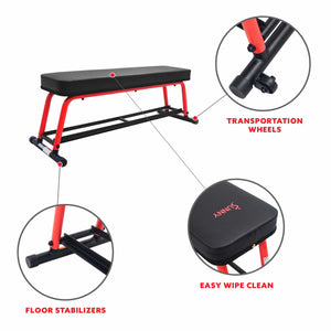 Sunny Health & Fitness Power Zone Strength Flat Bench - SF-BH6996 - Treadmills and Fitness World