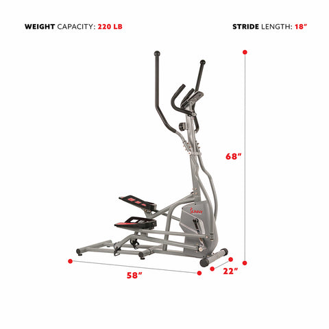 Image of Sunny Health & Fitness Magnetic Elliptical Trainer SF-E3810 - Treadmills and Fitness World