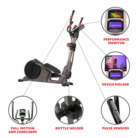Image of Sunny Health & Fitness Pre-Programmed Elliptical Trainer SF-E3912 - Treadmills and Fitness World