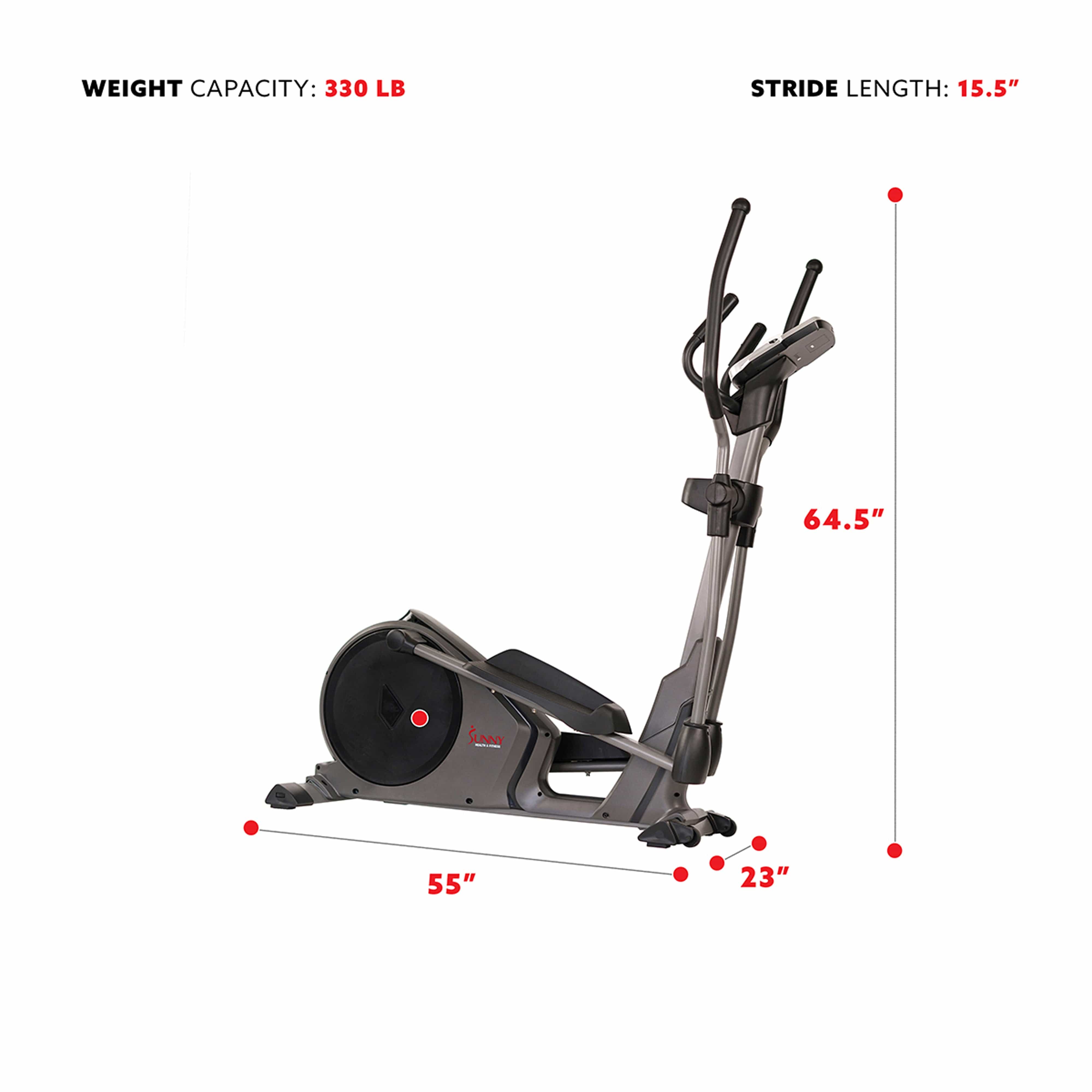 Sunny Health & Fitness Pre-Programmed Elliptical Trainer SF-E3912 - Treadmills and Fitness World