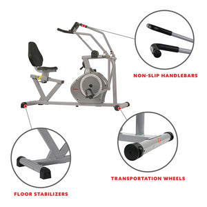 Sunny Health & Fitness Cross Training Magnetic Recumbent Bike - SF-RB4708 - Treadmills and Fitness World