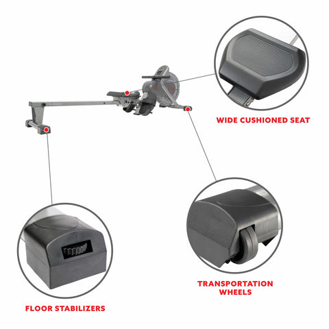 Image of Sunny Health & Fitness Air Fan Rowing Machine Ergometer SF-RW520050 - Treadmills and Fitness World