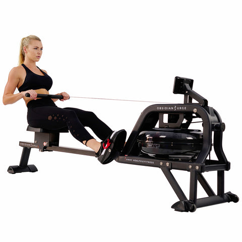 Image of Sunny Health & Fitness Obsidian Surge 500m Water Rowing Machine - SF-RW5713 - Treadmills and Fitness World
