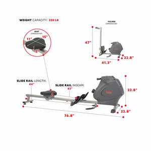 Sunny Health & Fitness Multifunction SPM Magnetic Rowing Machine - SF-RW5941 - Treadmills and Fitness World
