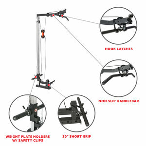 Sunny Health & Fitness Lat Pull Down Attachment Pulley System for Power Racks – SF-XF9927 - Treadmills and Fitness World