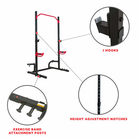 Image of Sunny Health & Fitness Power Zone Squat Stand - SF-XF9931 - Treadmills and Fitness World