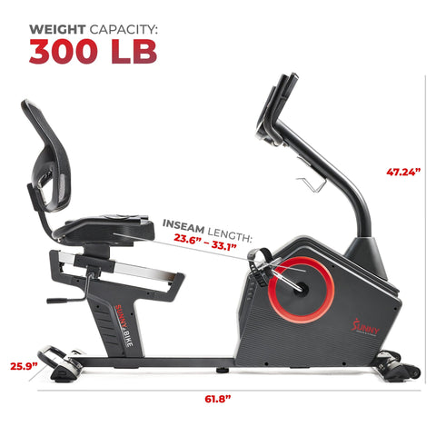 Image of Sunny Health & Fitness Premium Recumbent Bike SF-RB4850 Smart - Treadmills and Fitness World