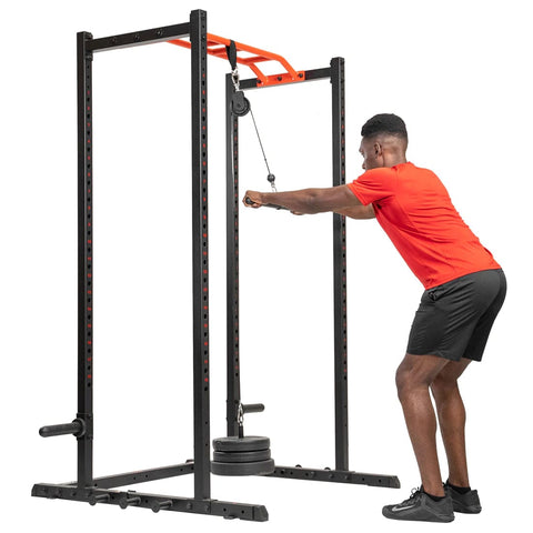 Image of Sunny Health & Fitness Lat Pull Down Attachment for Power Racks and Cages - SF-XFA006 - Treadmills and Fitness World