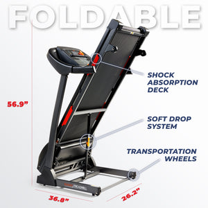 Sunny Health & Fitness Premium Folding Auto-Incline Treadmill - SF-T7705 SMART - Treadmills and Fitness World