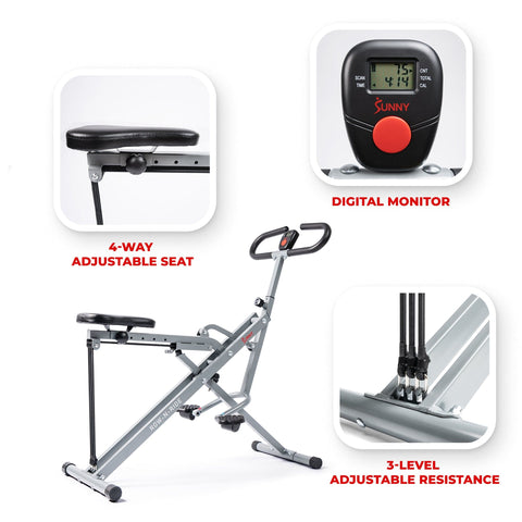 Image of Sunny Health & Fitness Upright Row-N-Ride™ Exerciser - NO. 077S - Treadmills and Fitness World