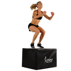 Sunny Health & Fitness 3 in 1 Weighted Pro-Plyo Box 30" 24" 20" - NO. 085 - Treadmills and Fitness World