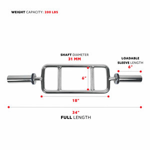 Sunny Health & Fitness 34" Olympic Tricep Bar with Ring Collars - Treadmills and Fitness World