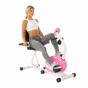 Sunny Health & Fitness Pink Magnetic Recumbent Bike - P8400 - Treadmills and Fitness World