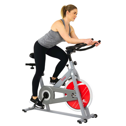 Image of Sunny Health & Fitness SF-B1001S Indoor Cycling Bike - Silver - Treadmills and Fitness World