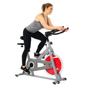 Sunny Health & Fitness SF-B1001S Indoor Cycling Bike - Silver - Treadmills and Fitness World