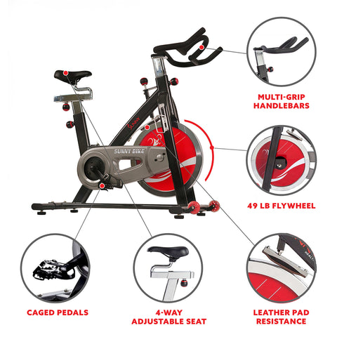 Image of Sunny Health & Fitness SF-B1002 Belt Drive Indoor Cycling Bike - Treadmills and Fitness World