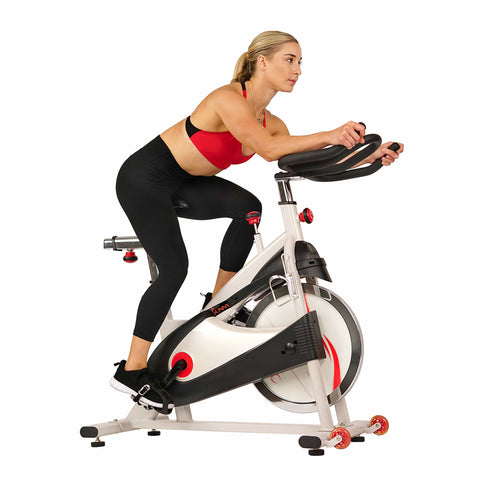 Image of Sunny Health & Fitness 40lb Flywheel Belt Drive Indoor Cycle Bike w/ Clipped Pedals - SF-B1509 - Treadmills and Fitness World