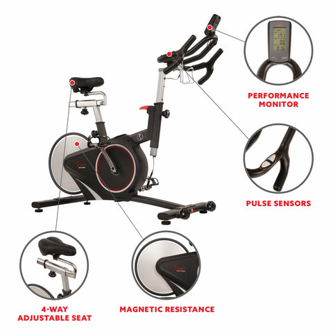 Image of Sunny Health & Fitness Belt Drive Magnetic Indoor Cycling Bike- SF-B1709 - Treadmills and Fitness World