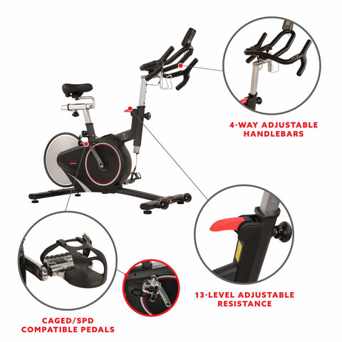 Image of Sunny Health & Fitness Belt Drive Magnetic Indoor Cycling Bike- SF-B1709 - Treadmills and Fitness World