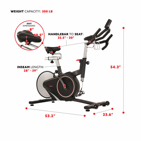 Image of Sunny Health & Fitness Belt Drive Magnetic Indoor Cycling Bike- SF-B1709 - Treadmills and Fitness World