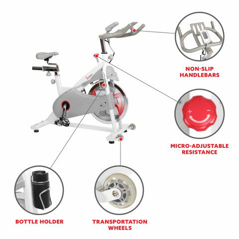 Image of Sunny Health & Fitness Magnetic Belt Drive Premium Indoor Cycling Bike - SF-B1876 - Treadmills and Fitness World