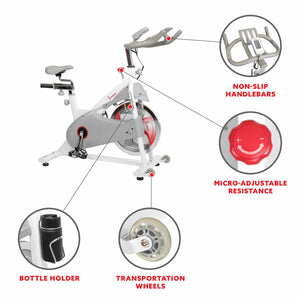 Sunny Health & Fitness Magnetic Belt Drive Premium Indoor Cycling Bike - SF-B1876 - Treadmills and Fitness World