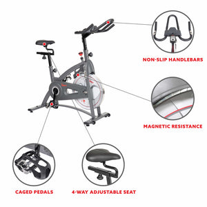 Sunny Health & Fitness Endurance Belt Drive Magnetic Indoor Exercise Cycle Bike - SF-B1877 - Treadmills and Fitness World