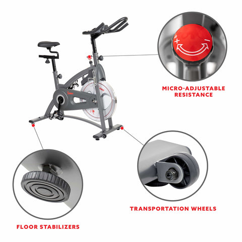 Image of Sunny Health & Fitness Endurance Belt Drive Magnetic Indoor Exercise Cycle Bike - SF-B1877 - Treadmills and Fitness World