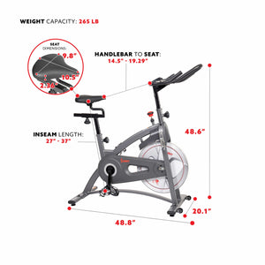 Sunny Health & Fitness Endurance Belt Drive Magnetic Indoor Exercise Cycle Bike - SF-B1877 - Treadmills and Fitness World