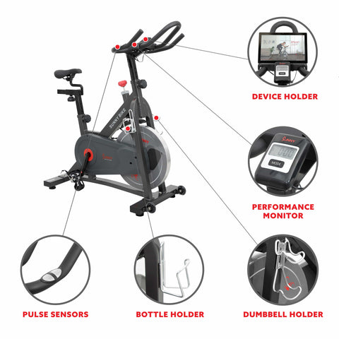 Image of Sunny Health & Fitness Pro II Magnetic Indoor Cycling Bike - B1964 - Treadmills and Fitness World