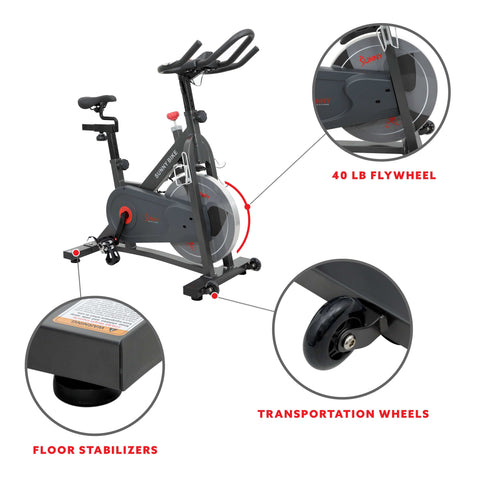 Image of Sunny Health & Fitness Pro II Magnetic Indoor Cycling Bike - B1964 - Treadmills and Fitness World