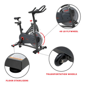 Sunny Health & Fitness Pro II Magnetic Indoor Cycling Bike - B1964 - Treadmills and Fitness World