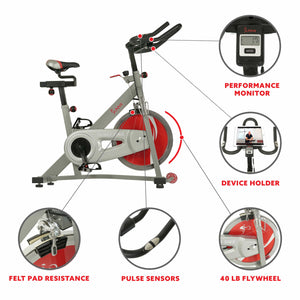 Sunny Health & Fitness Pro II Indoor Cycling Bike with Device Mount and Advanced Display – SF-B1995 - Treadmills and Fitness World