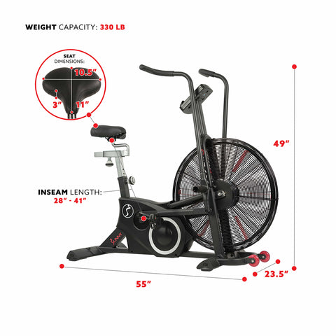 Image of Sunny Health & Fitness Tornado LX Air Bike - Treadmills and Fitness World