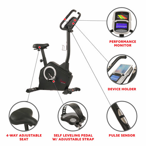 Image of Sunny Health & Fitness Programmable Upright Bike - SF-B2883 - Treadmills and Fitness World