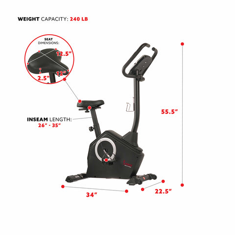 Image of Sunny Health & Fitness Programmable Upright Bike - SF-B2883 - Treadmills and Fitness World