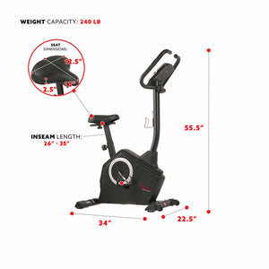 Sunny Health & Fitness Programmable Upright Bike - SF-B2883 - Treadmills and Fitness World