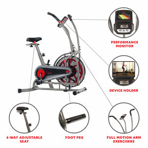 Sunny Health & Fitness Motion Air Bike - SF-B2916 - Treadmills and Fitness World